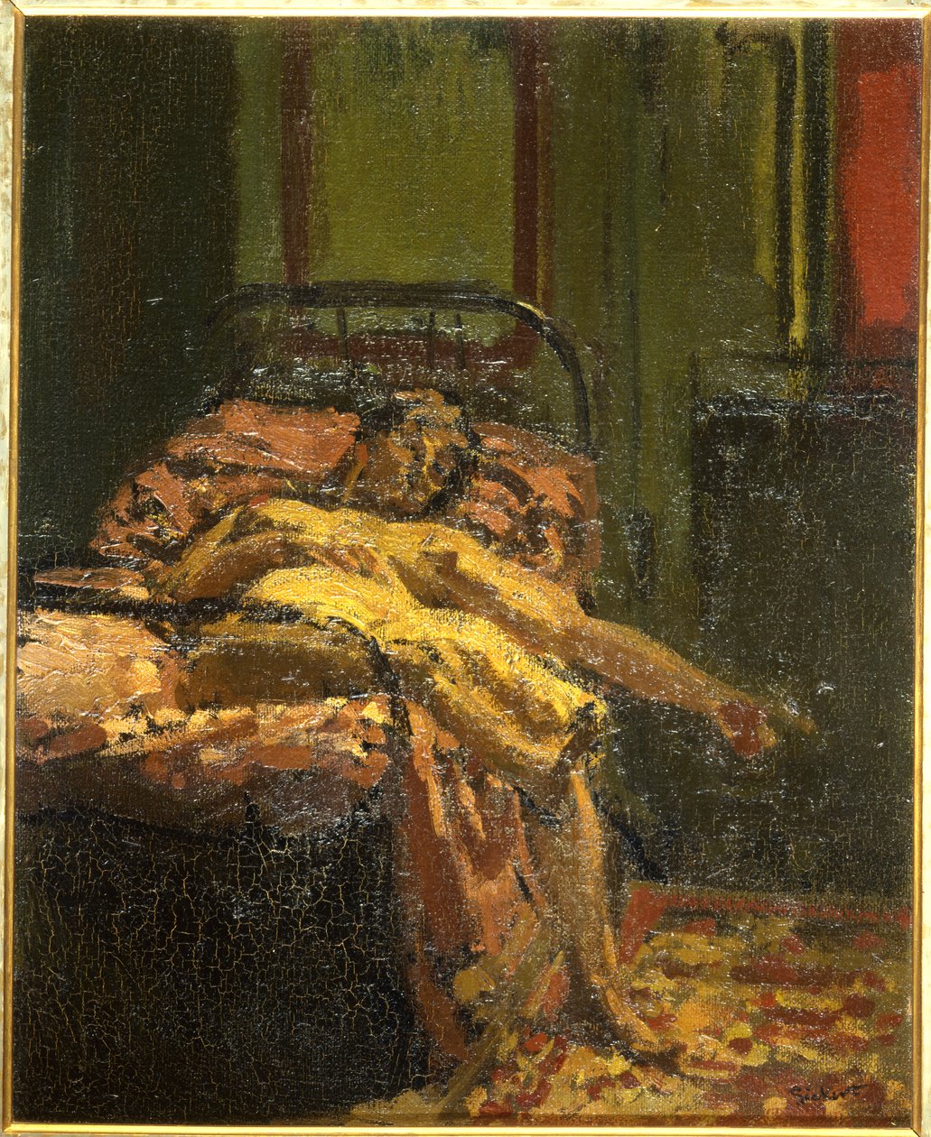Jente på en seng, Mornington Crescent av Walter Richard Sickert