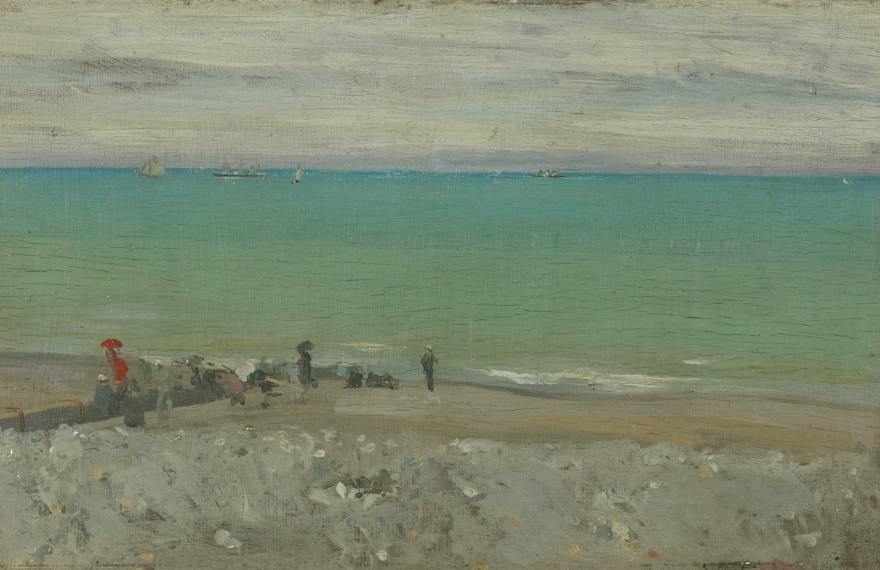 The Beach, Dieppe, ca. 1885 (olje på panel) av Walter Richard Sickert