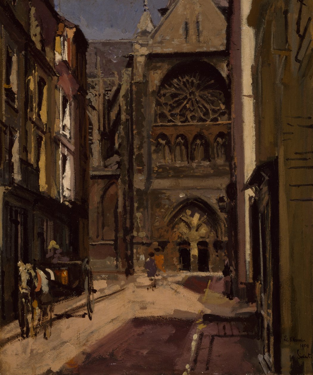 Rue Pecquet, Dieppe, 1900 av Walter Richard Sickert