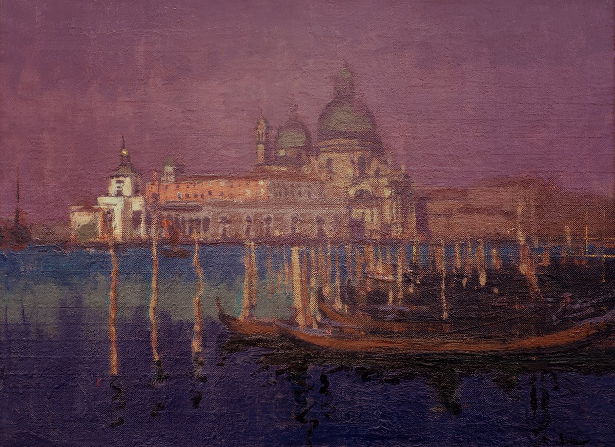 Nocturne, The Dogana og Santa Maria della Salute av Walter Richard Sickert