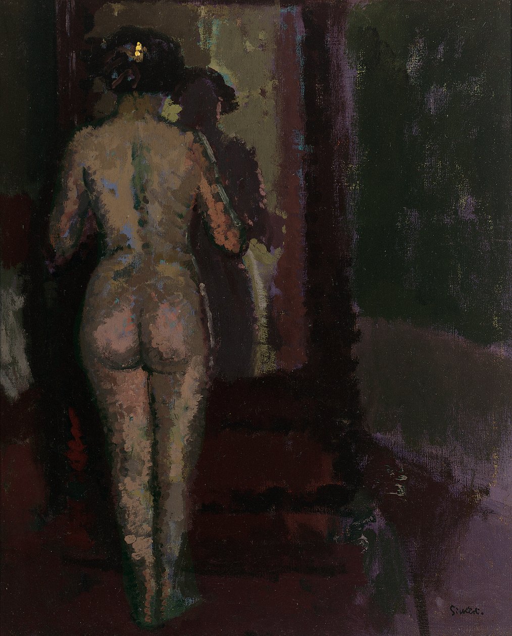 Nude at Mirror, Sally, ca. 1907-09 (olje på lerret) av Walter Richard Sickert