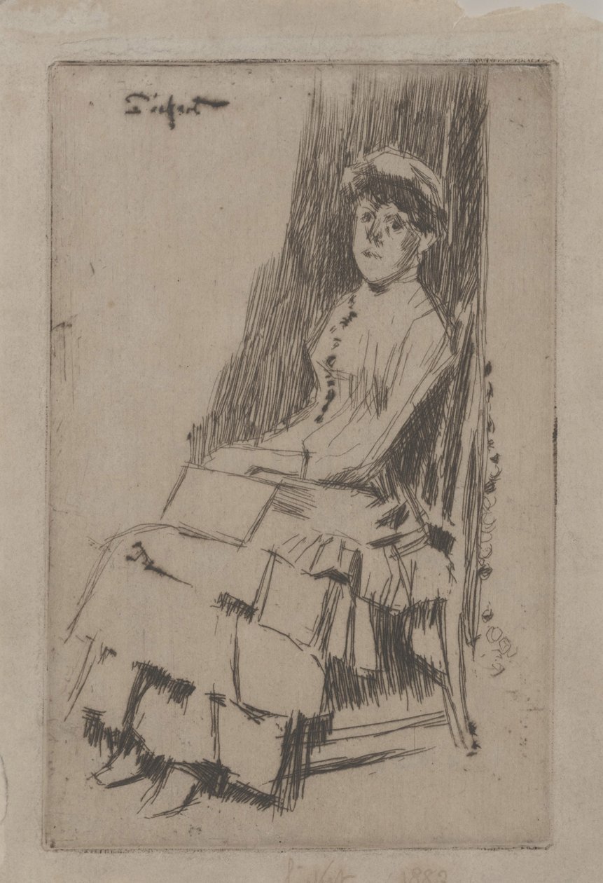Portrett av Agnes Oldfield, ca. 1887 (radering) av Walter Richard Sickert