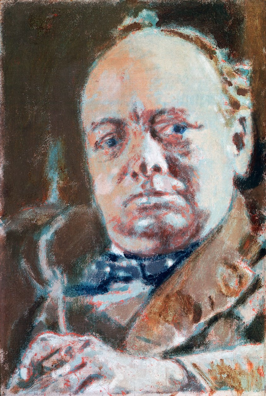 Portrett av Sir Winston Leonard Spencer Churchill (Woodstock av Walter Richard Sickert