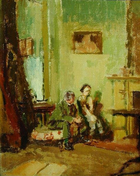 Telling the Tale, ca. 1914 (olje på lerret) av Walter Richard Sickert