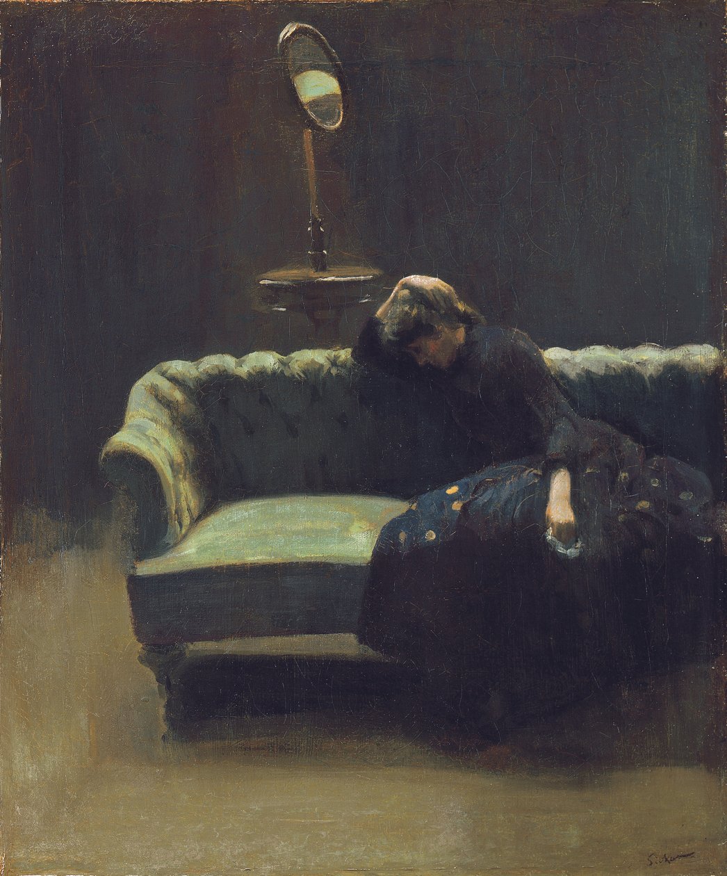 Den fungerende lederen eller repetisjonen: The End of the Act, c.1885-6 av Walter Richard Sickert