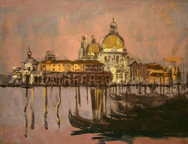Dogana og Santa Maria della Salute (olje på panel) av Walter Richard Sickert