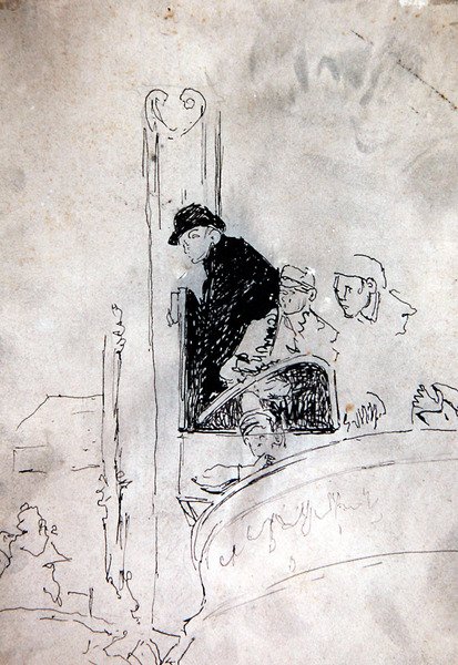 The Gallery of the Old Bedford, ca. 1895-1900 (penn og blekk på papir) av Walter Richard Sickert