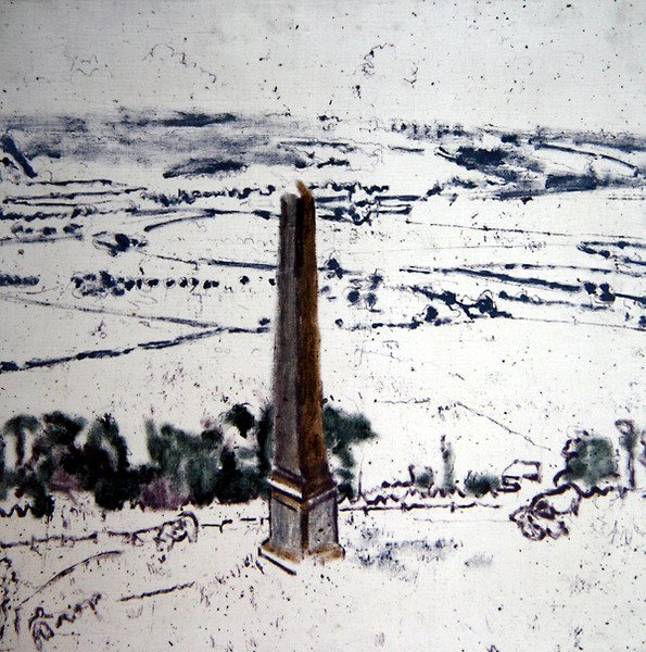 Obelisken ved Arques, Eaulne Valley, Dieppe, ca. 1913-14 (olje på lerret) av Walter Richard Sickert