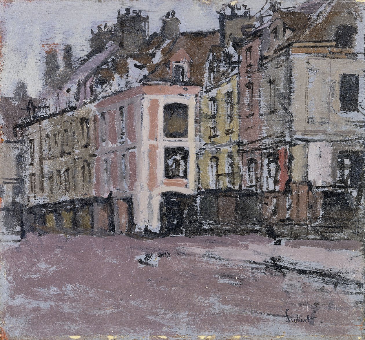 De gamle arkadene, Dieppe; De gamle arkader, Dieppe, ca. 1898-1900 av Walter Richard Sickert