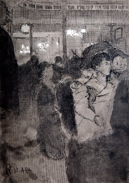 The Old Bedford (penn, blekk og vask om bord) av Walter Richard Sickert
