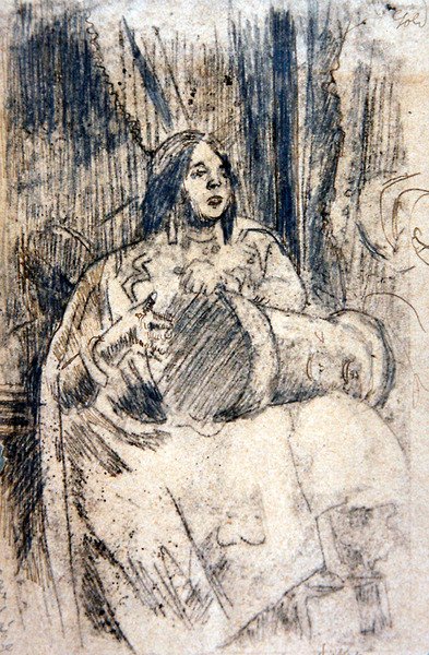 The Study (The Drummer), ca. 1900 (blyant på papir) av Walter Richard Sickert