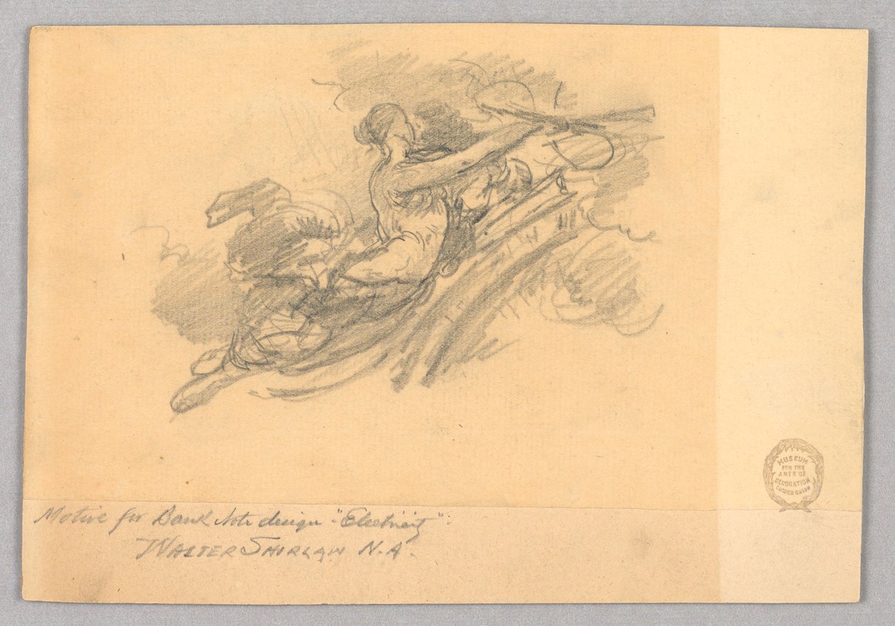 Elektrisitet (motiv for seddeldesign) av Walter Shirlaw