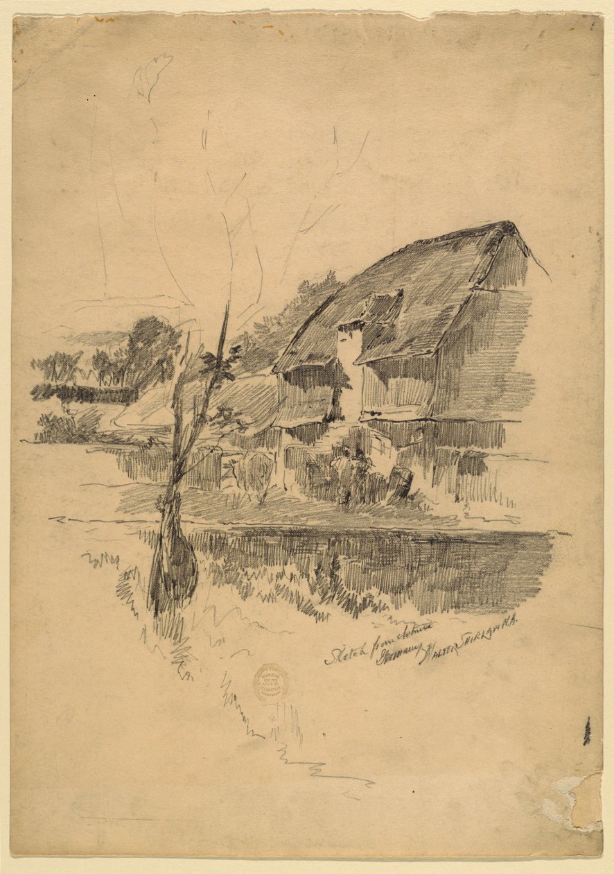 Gårdsbygninger, Tyskland av Walter Shirlaw
