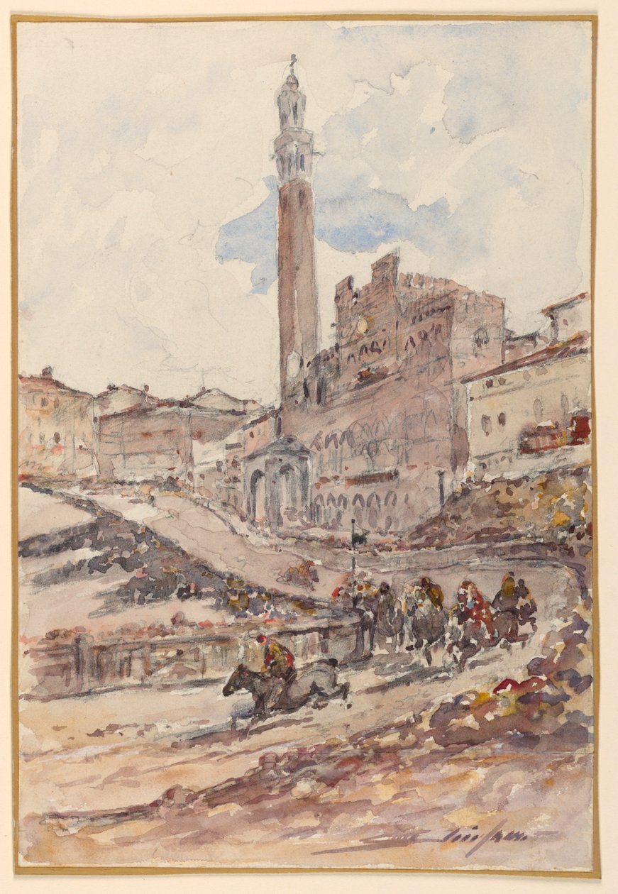 Hesteveddeløp, Siena, Italia av Walter Shirlaw