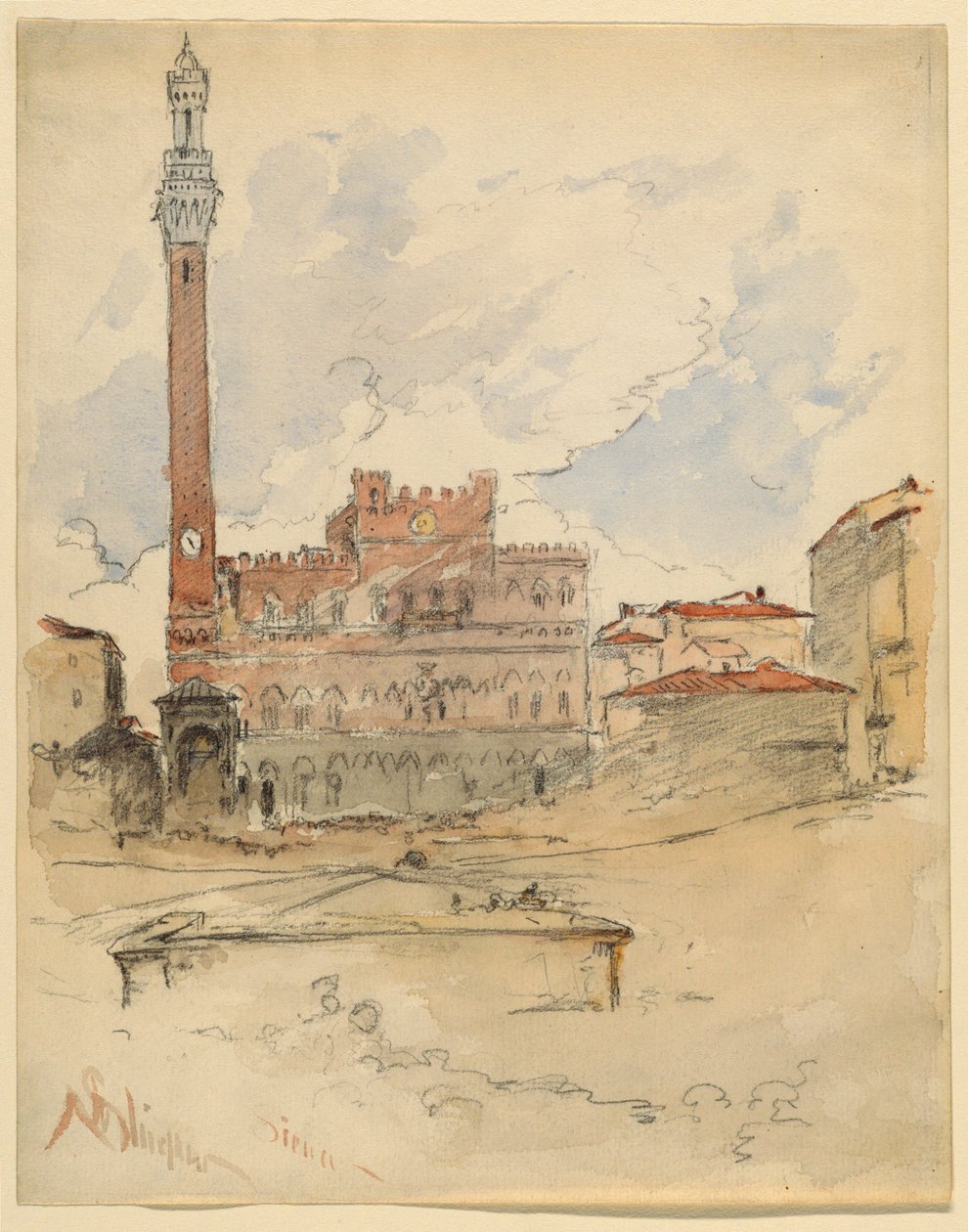Palazzo Pubblico, Siena av Walter Shirlaw