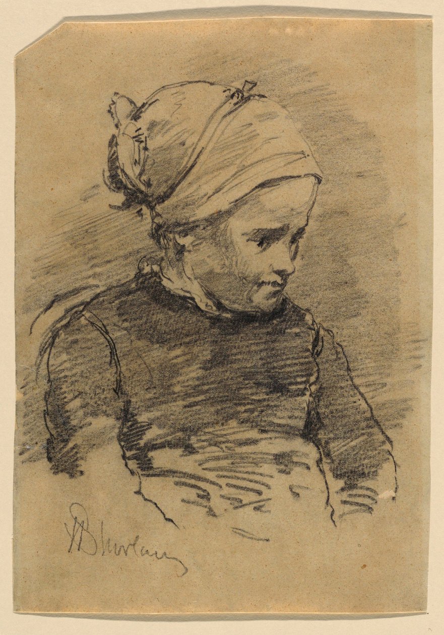 Portrett av en bondepike av Walter Shirlaw