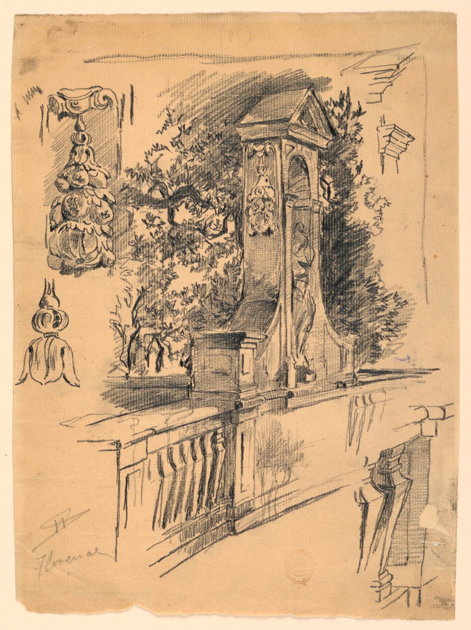 Studier fra en bro i Firenze, Italia av Walter Shirlaw