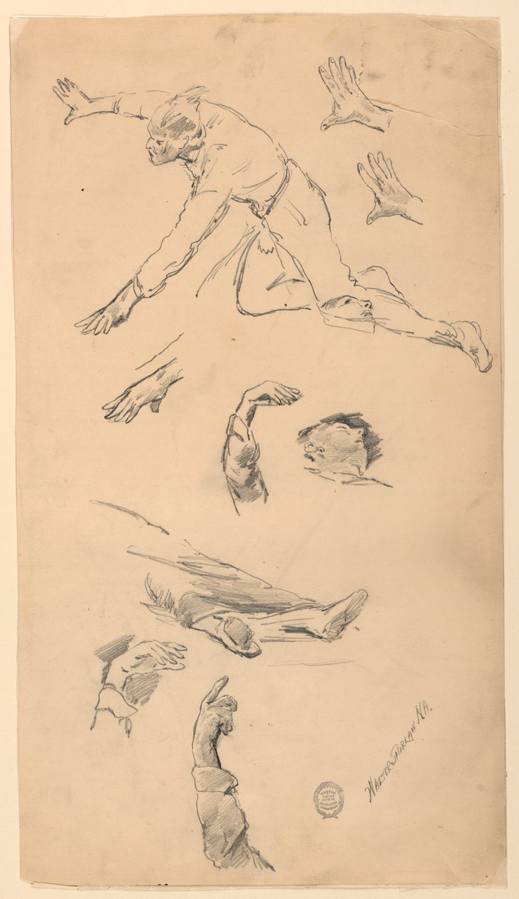 Studier av hender og figurer av Walter Shirlaw