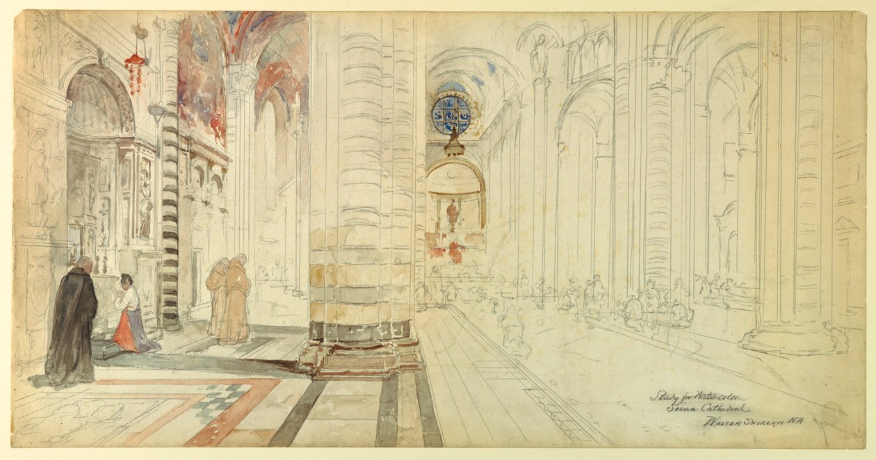 Studie for akvarell, Siena-katedralen av Walter Shirlaw