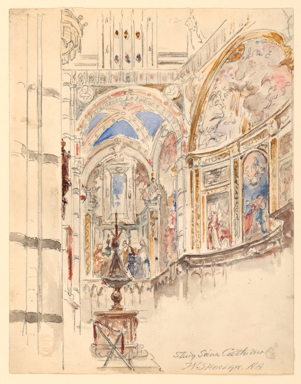 Studie av Siena-katedralen av Walter Shirlaw