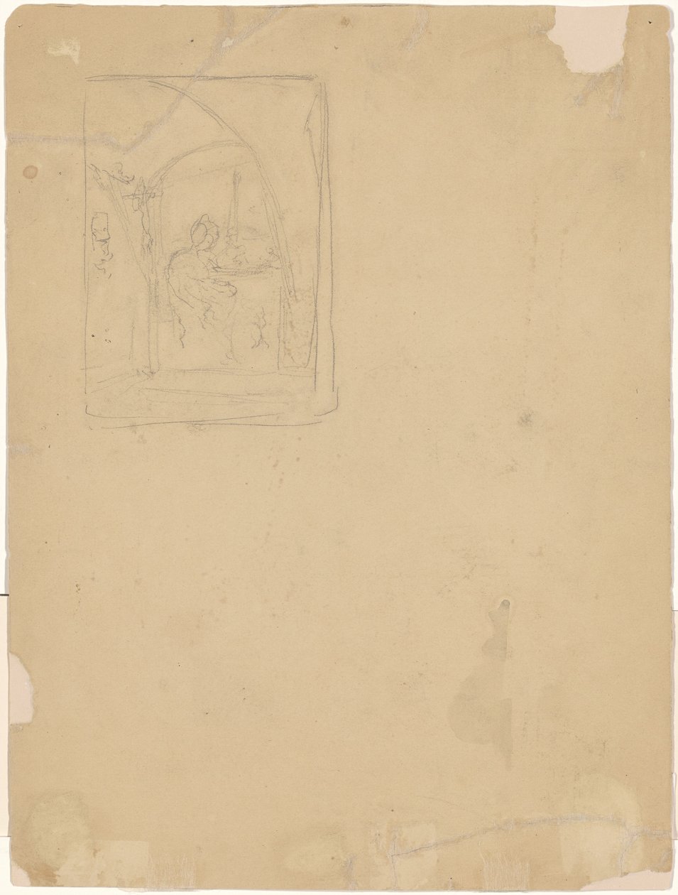 Studie av et interiør [verso] av Walter Shirlaw
