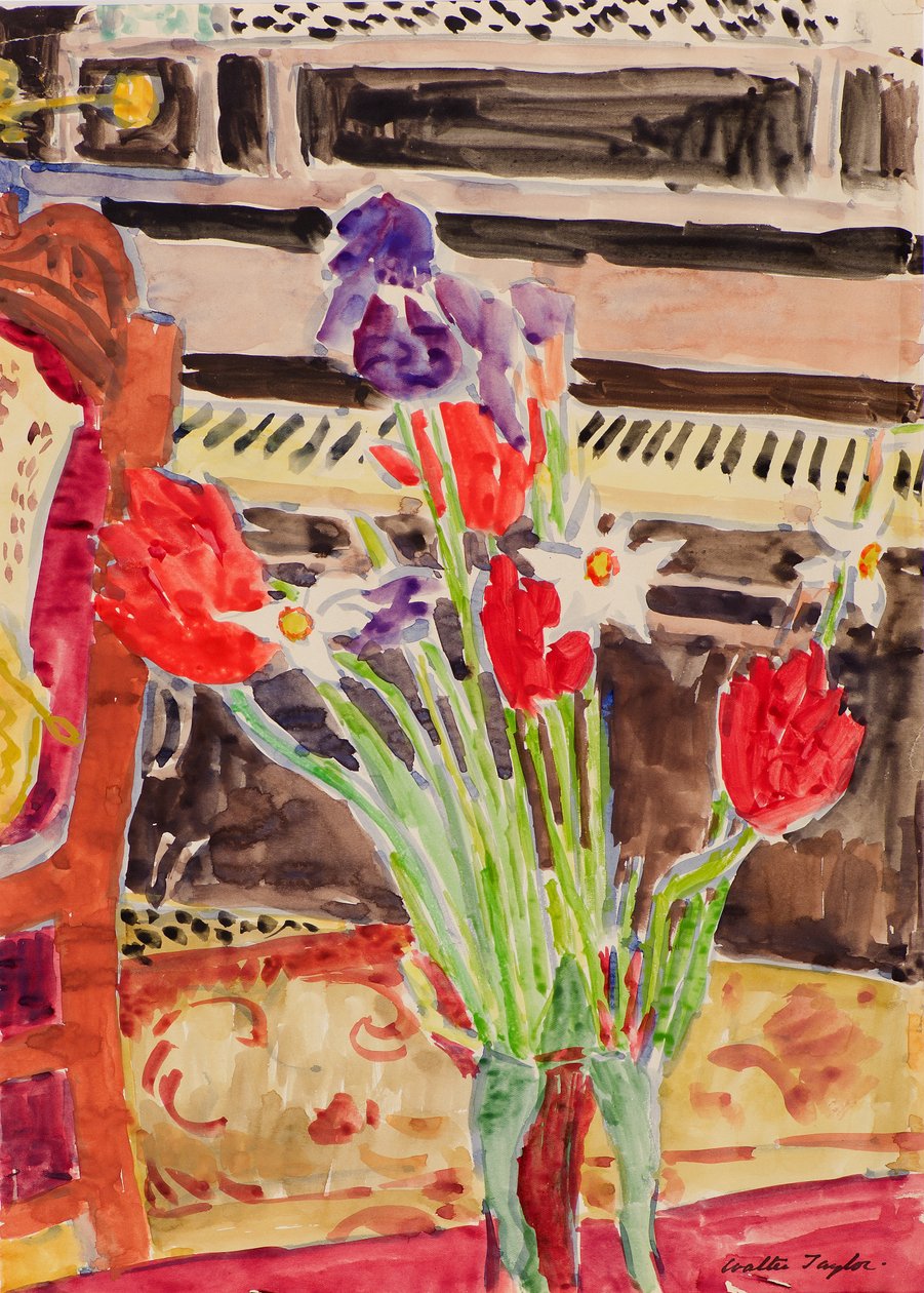 Blomsterstykke (akvarell) av Walter Taylor