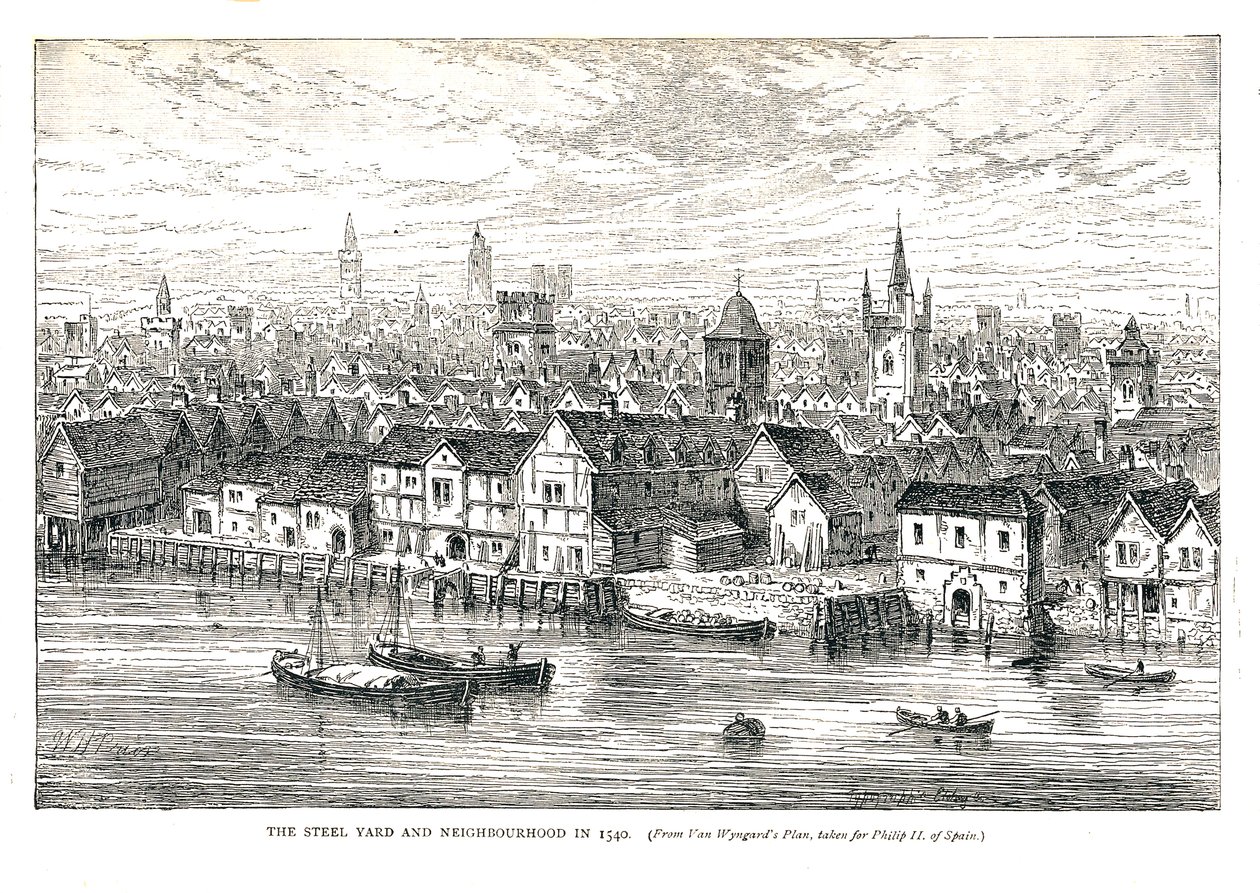 The Steel Yard Iron Wharf and Neighborhood i 1540. Ved elvebredden, 1878 av Walter Thornbury