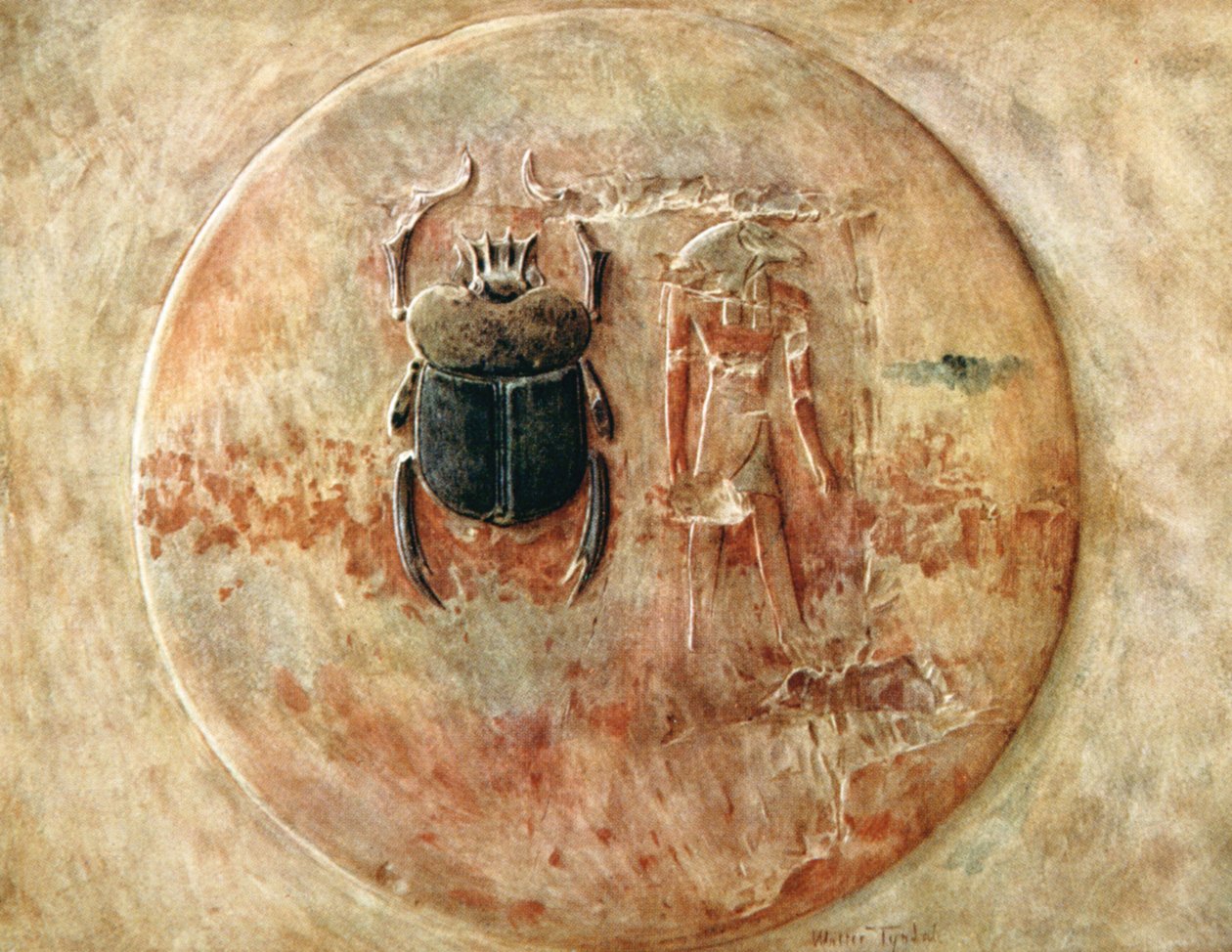 Scarab and Ra, Graven til Seti, Egypt, 1910 av Walter Tyndale