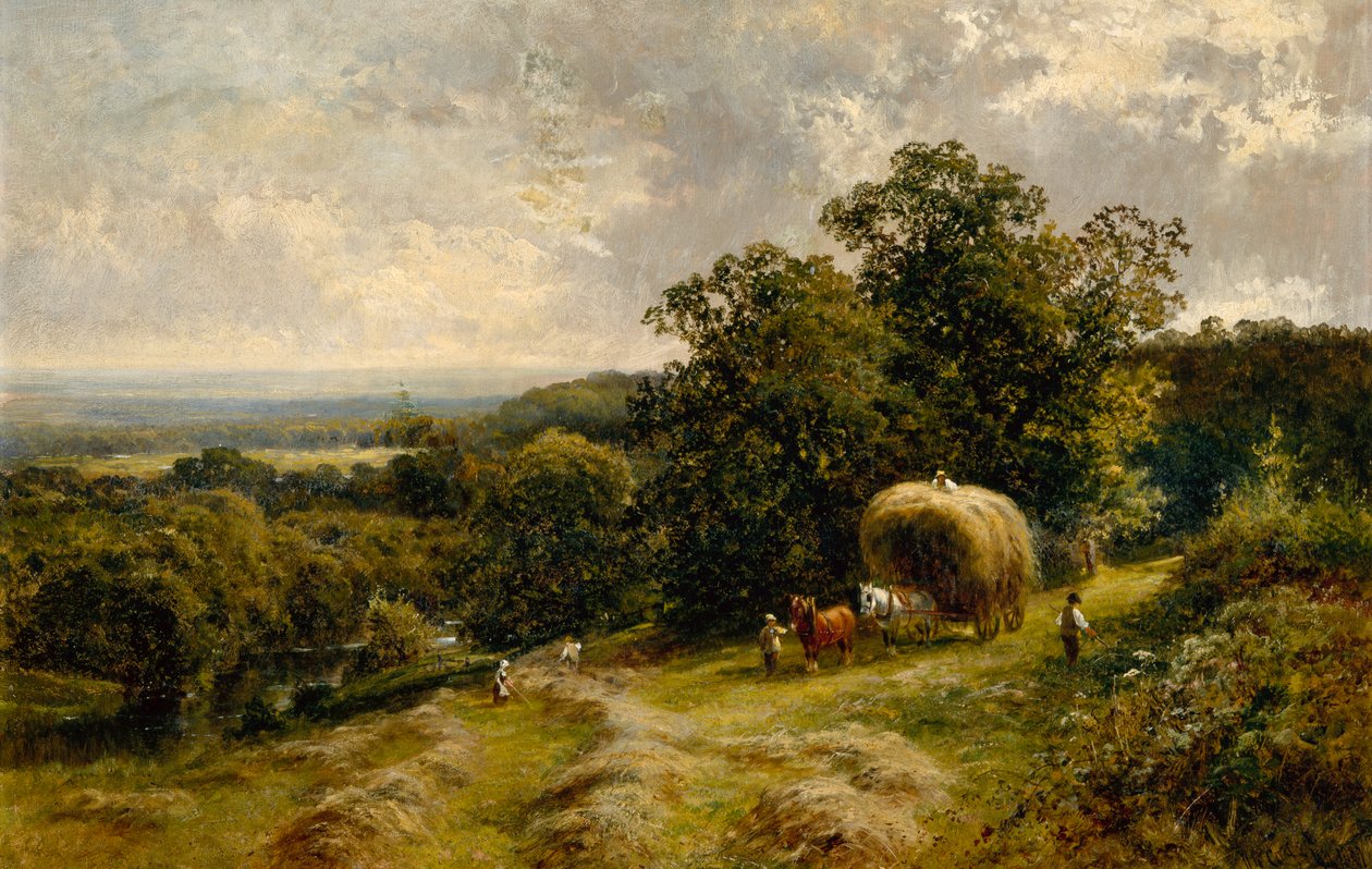 Carting Hay nær Brockham, Surrey av Walter Wallor Caffyn