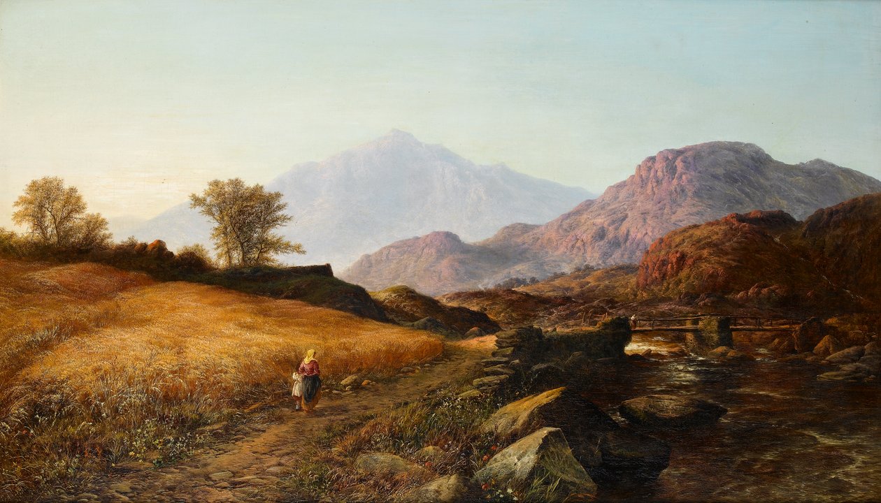 Høstetid ved elven Lleder, Nord-Wales, 1874 av Walter Williams