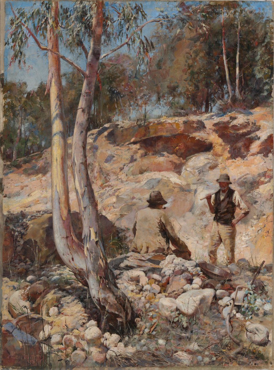 Fossickers - av Walter Herbert Withers (1854-1914) - 1893 - Olje på lerret - 67,7x49 - National Gallery of Australia, Canberra av Walter Withers