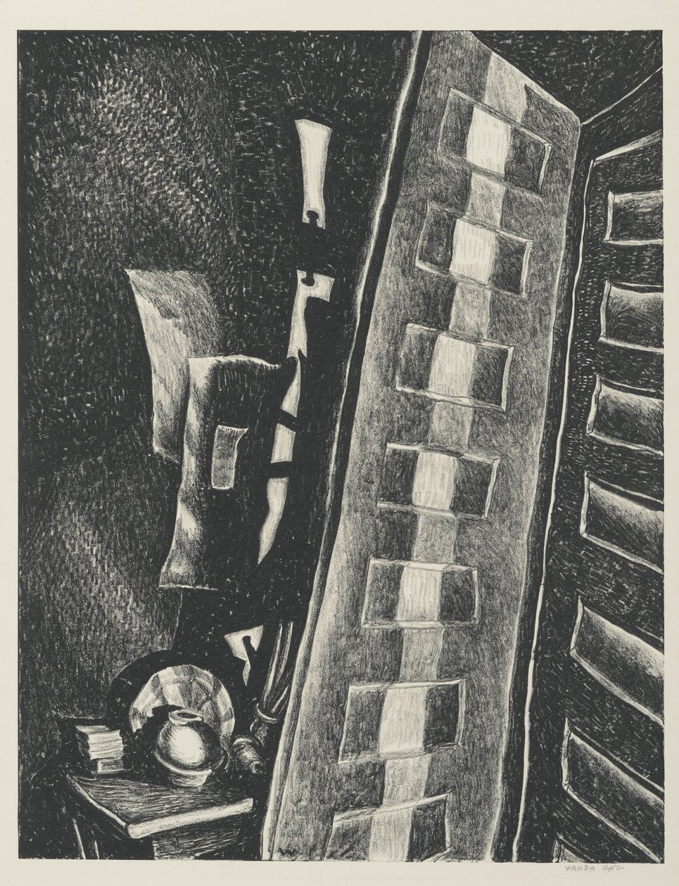 To dører (litho) av Wanda Gág