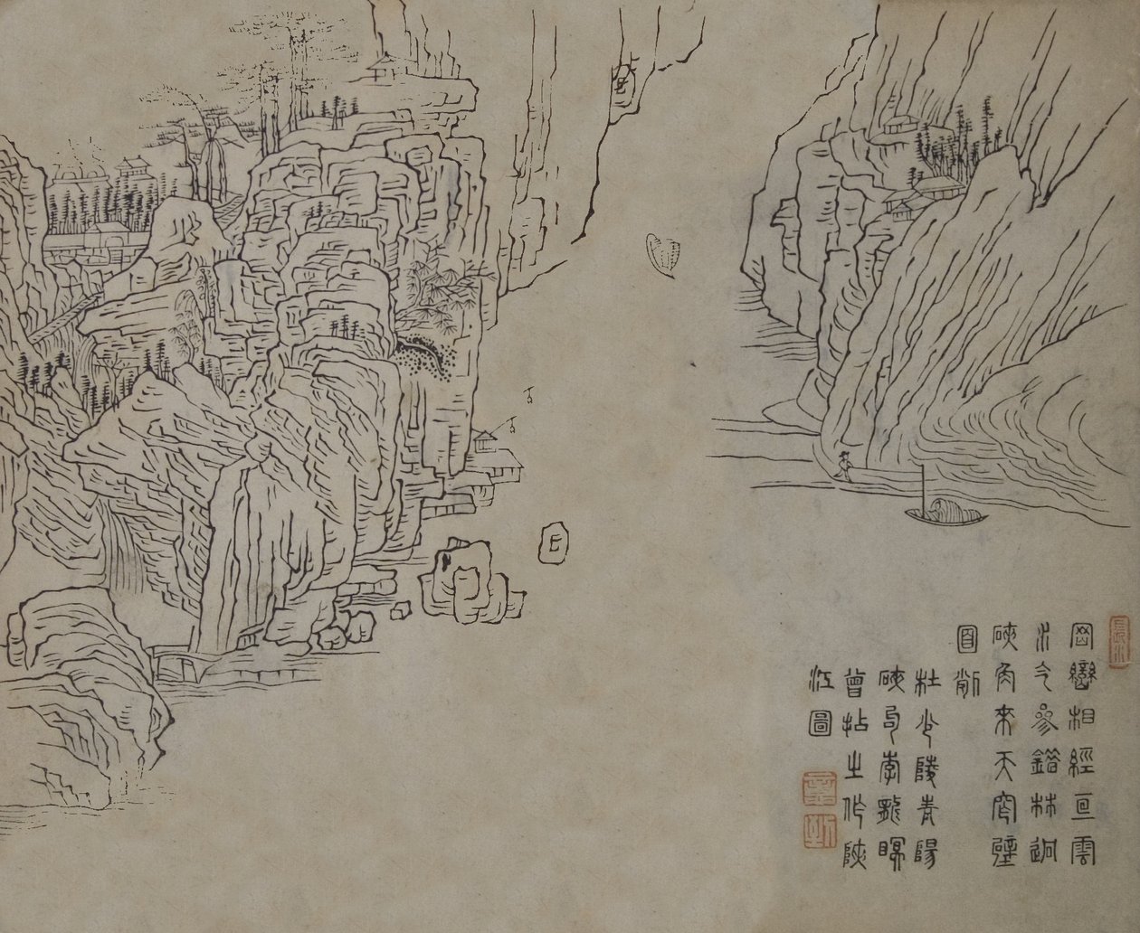 Blad fra Mustard Seed Garden Manual of Painting Jieziyuan huazhuan..., sannsynligvis 1878-utgaven. av Wang Gai