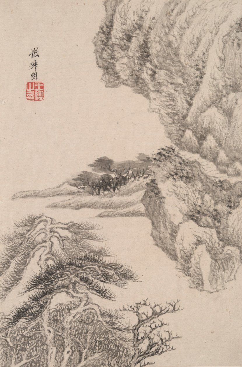 Landskap i stil med forskjellige gamle mestere: Landskap etter Wang Meng (1308 av Wang Jian