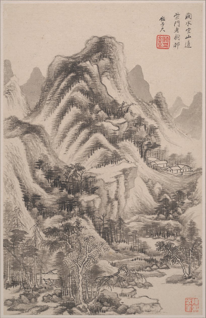 Landskap i stilene til gamle mestere, datert 1668. av Wang Jian