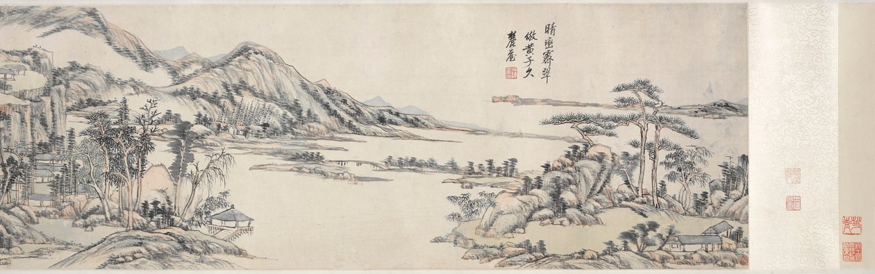 Grønne topper under klar himmel: Etter Huang Gongwang, 1703-1708. av Wang Yuanqi