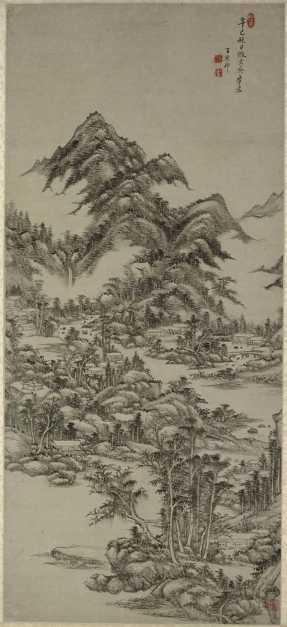 landskap etter Huang gong av Wang Yuanqi