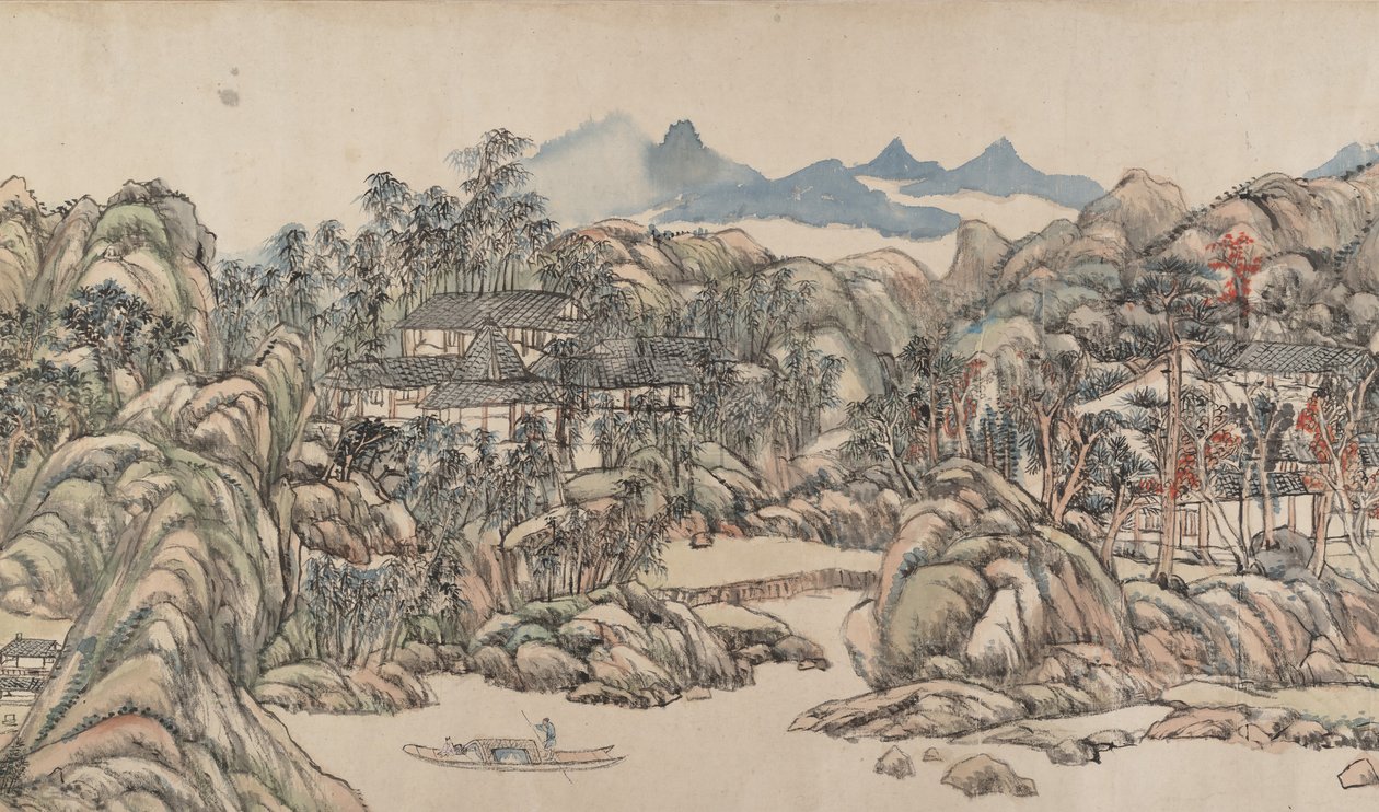Wangchuan Villa, datert 1711. av Wang Yuanqi