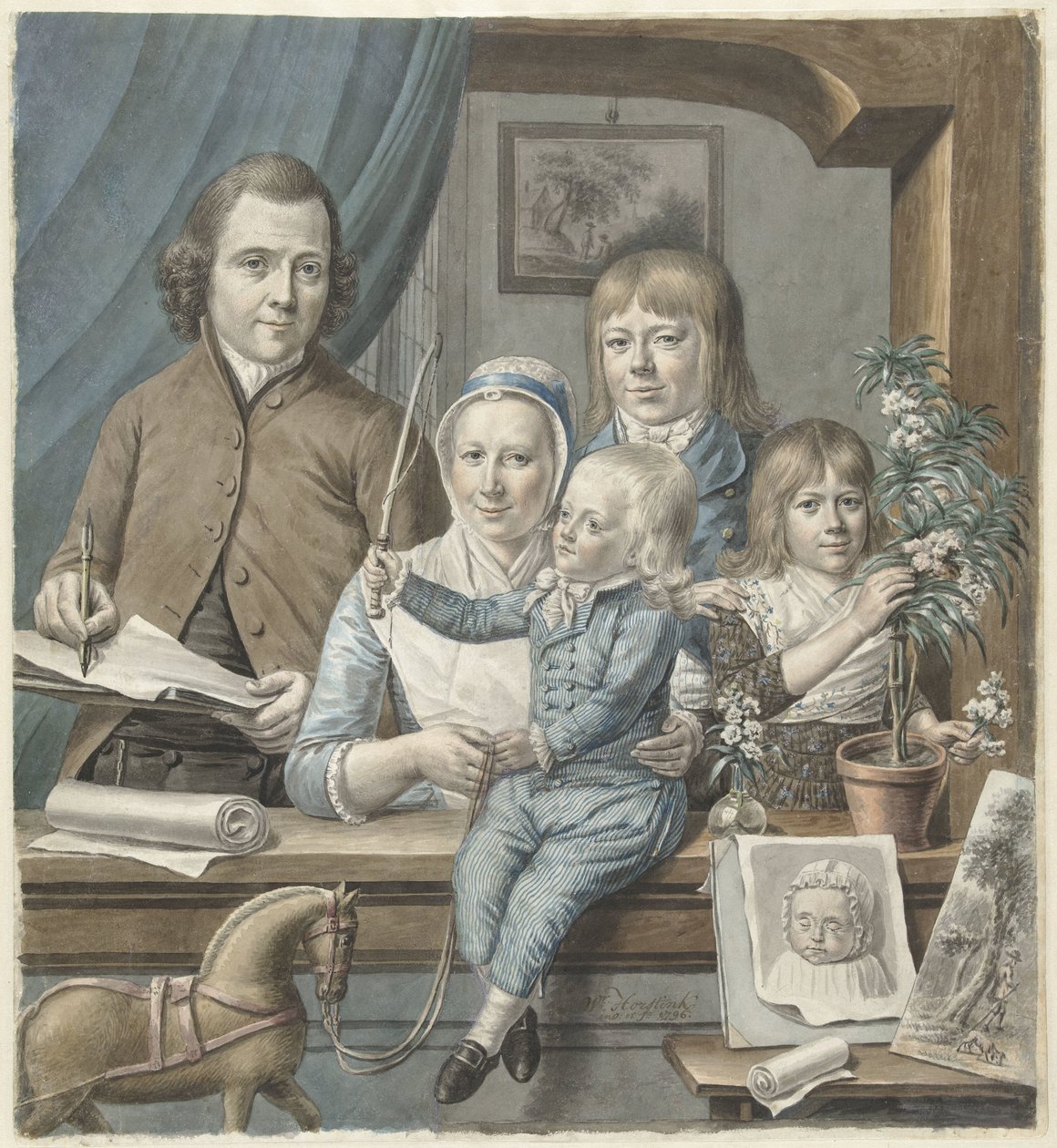 Kunstneren selv og hans familie av Warner Horstink