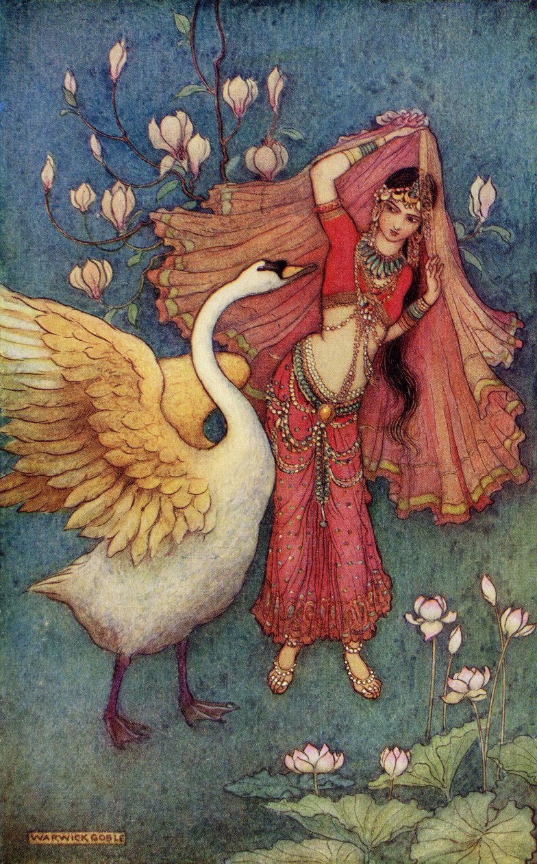 Damayanti and the Swan, illustrasjon fra 