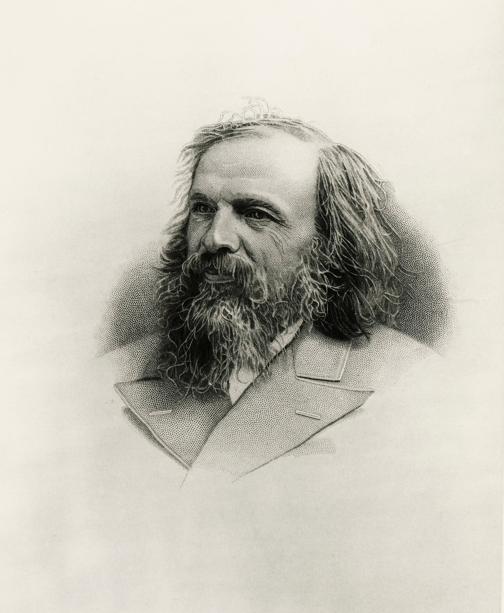 Portrett av Dmitri Ivanovich Mendeleev (Tobol'sk av Warwick (after) Brookes