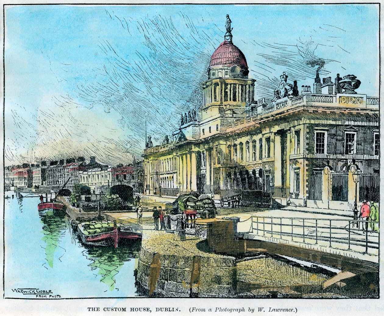 The Custom House, Dublin, Irland, c1890. av Warwick Goble