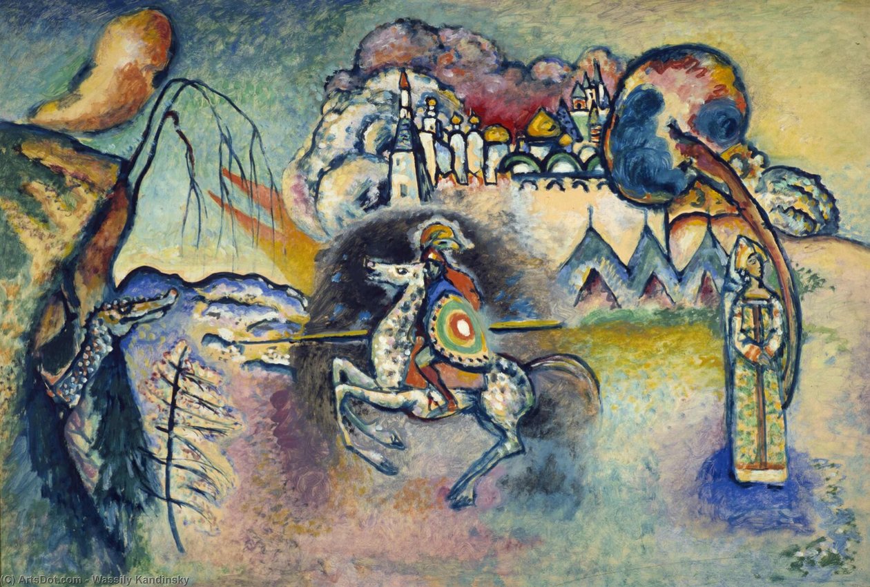 st. george og dragen av Wassily Kandinsky