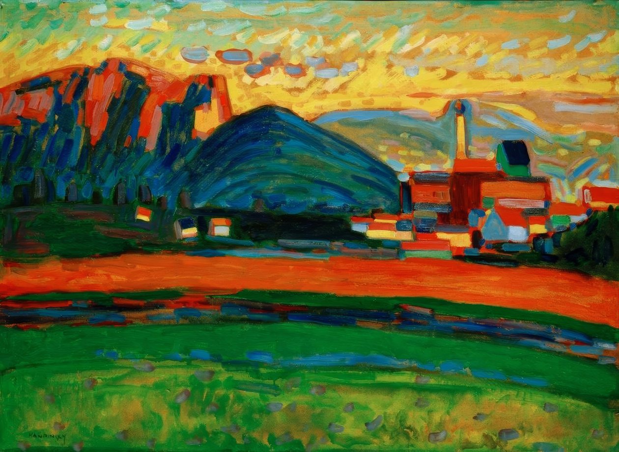 Fjelllandskap med landsby I. av Wassily Kandinsky