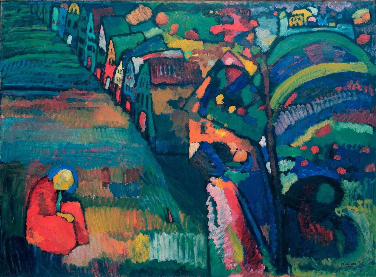 Bilde med hus av Wassily Kandinsky