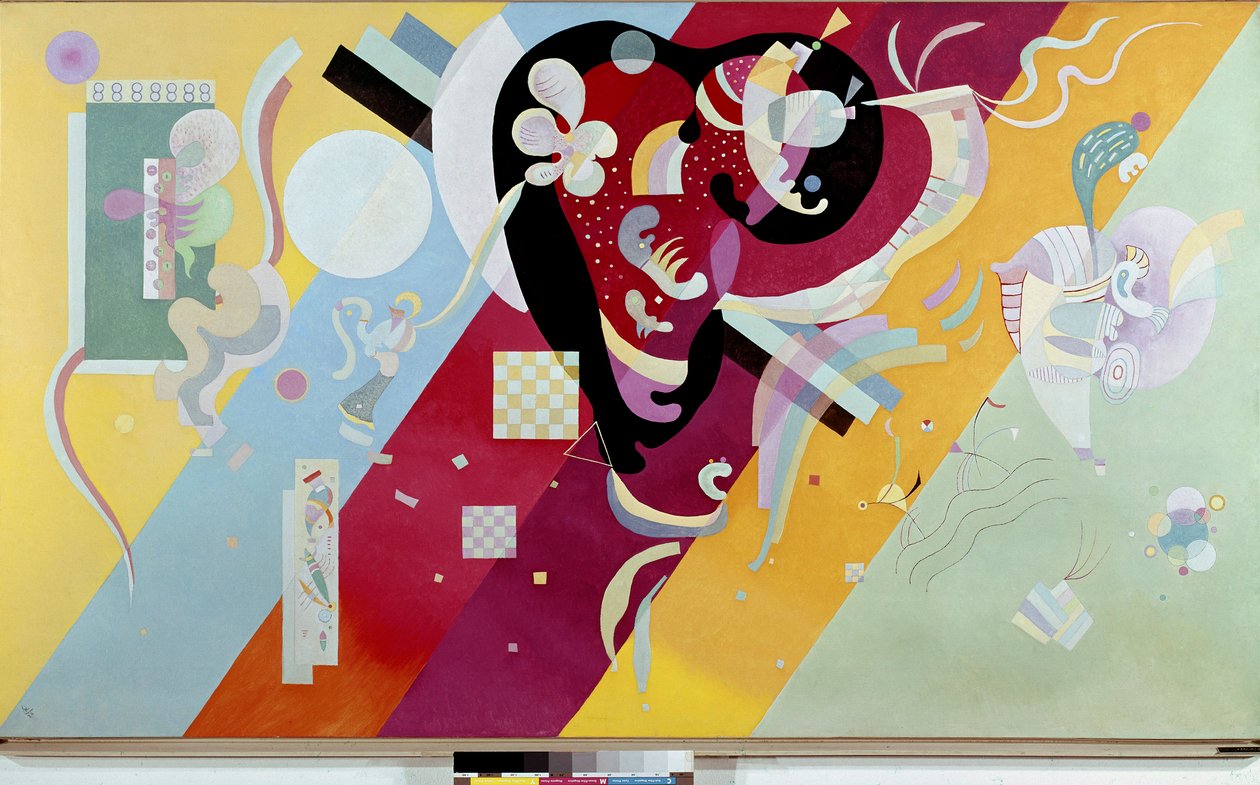 Komposisjon IX Maleri av Vassily Kandinsky (eller Wassily Kandinski eller Kandinskij, 1866-1944) 1936 Søn. 1,13x1,95 m Paris, museum National dart moderne Centre Pompidou av Wassily Kandinsky