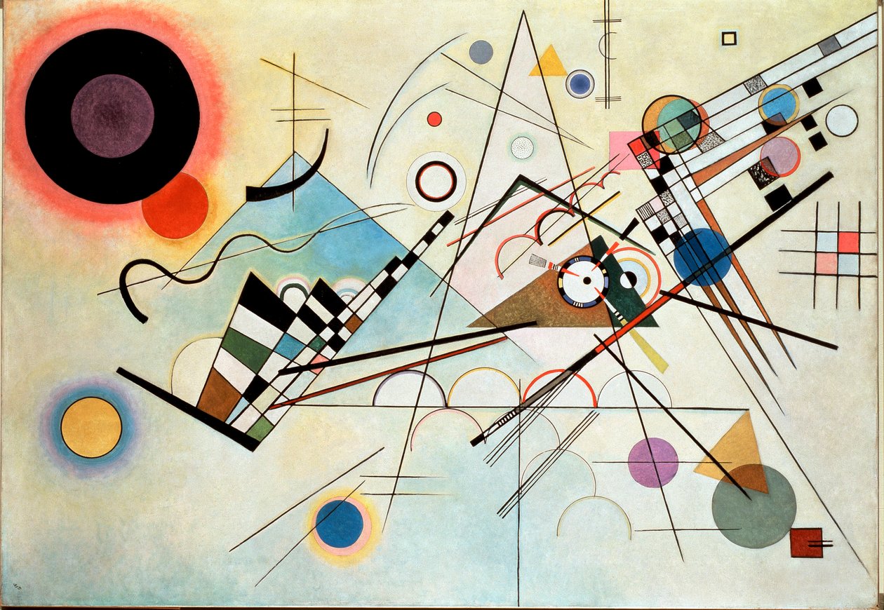 Komposisjon VIII Maleri av Vassily Kandinsky (eller Wassily Kandinski eller Kandinskij, 1866-1944). 1915 Søn. 201x140 cm New York, Guggenheim-museet av Wassily Kandinsky