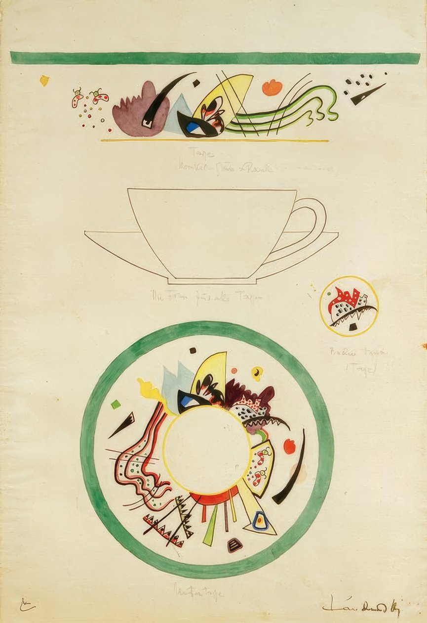 Design for kopp og fat av Wassily Kandinsky