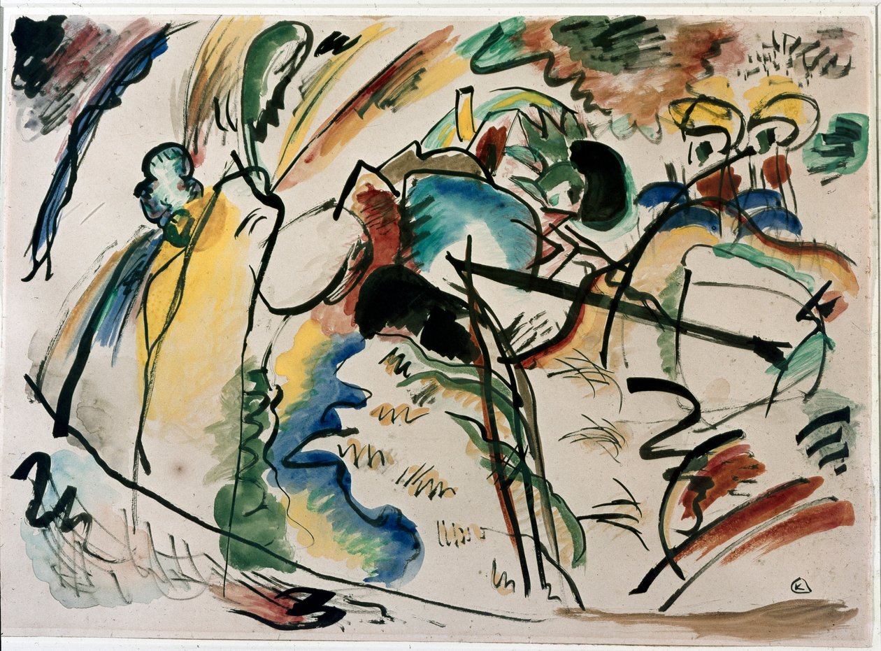 Ekspresjonisme: studie for å male med hvitt skum. Maleri av Wassily Kandinsky av Wassily Kandinsky