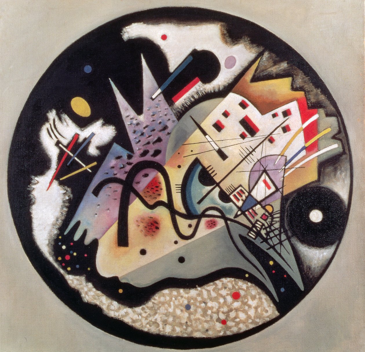 I den svarte sirkelen, 1923 av Wassily Kandinsky